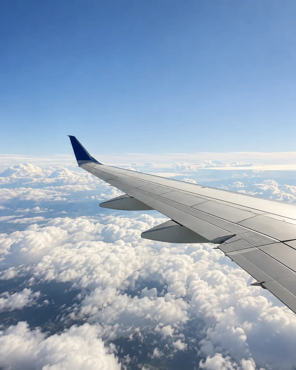 Avião em voo sob céu claro